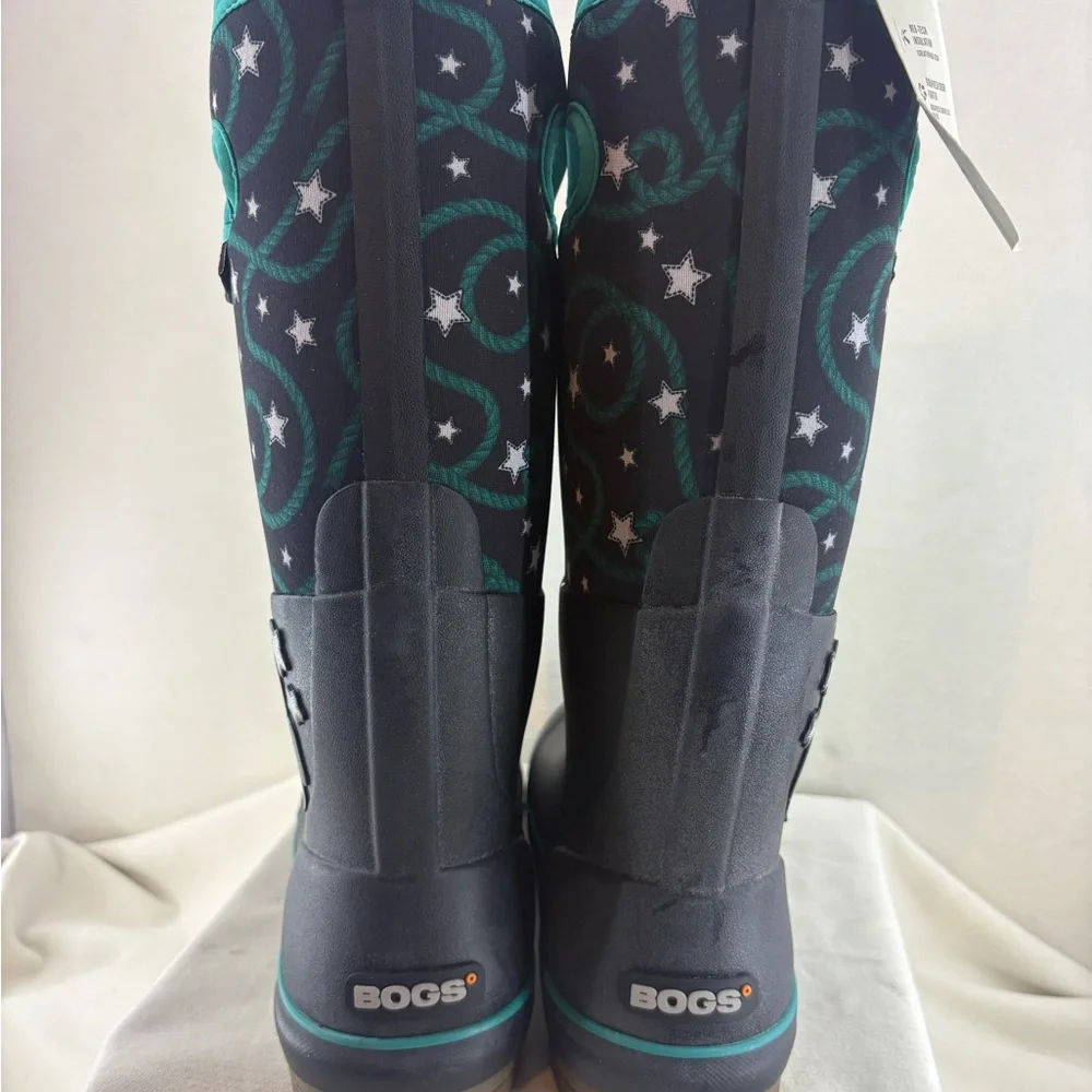 Bogs womens Rancg / Farm Boot Black & Teal Cactus   NIB - Picture 5 of 7